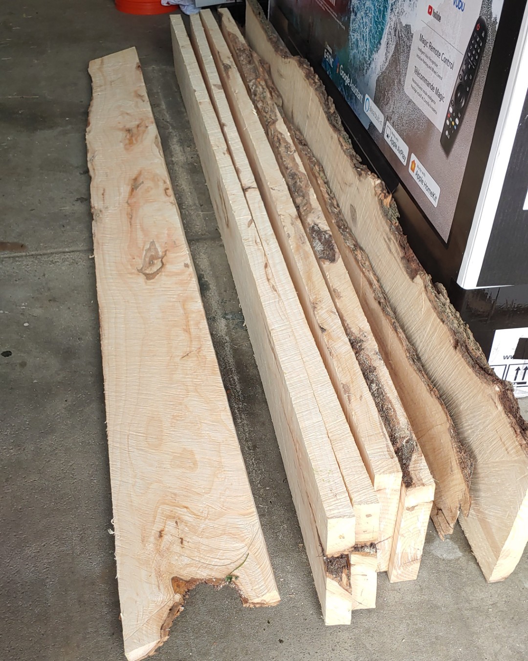 Boards on garage floor