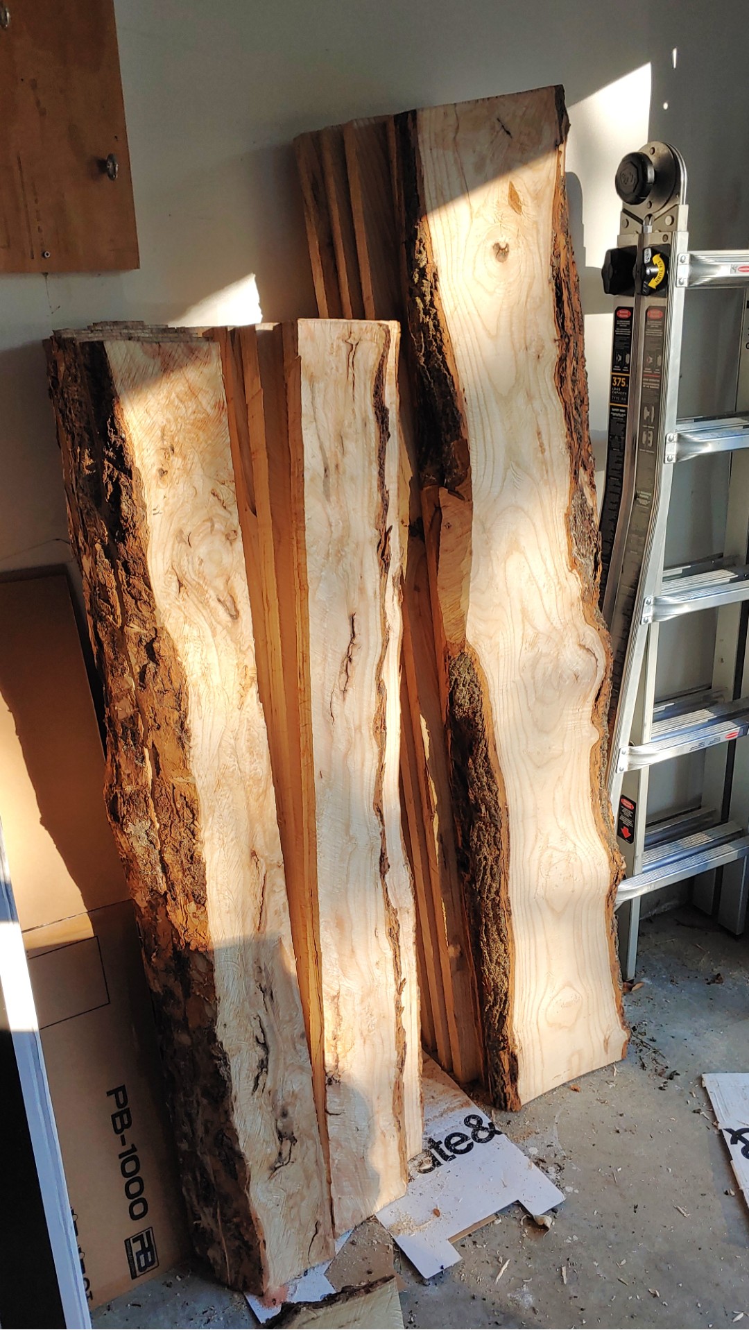 Boards vertical in garage
