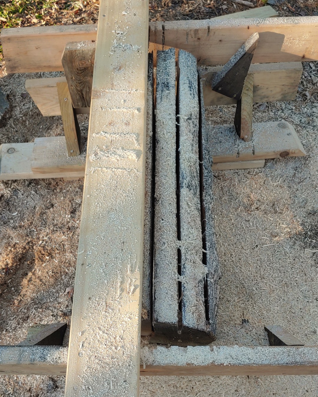 Halfway through small log