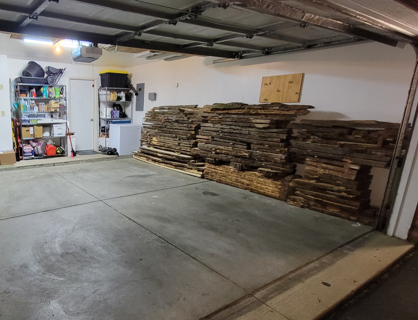 Stacked in garage