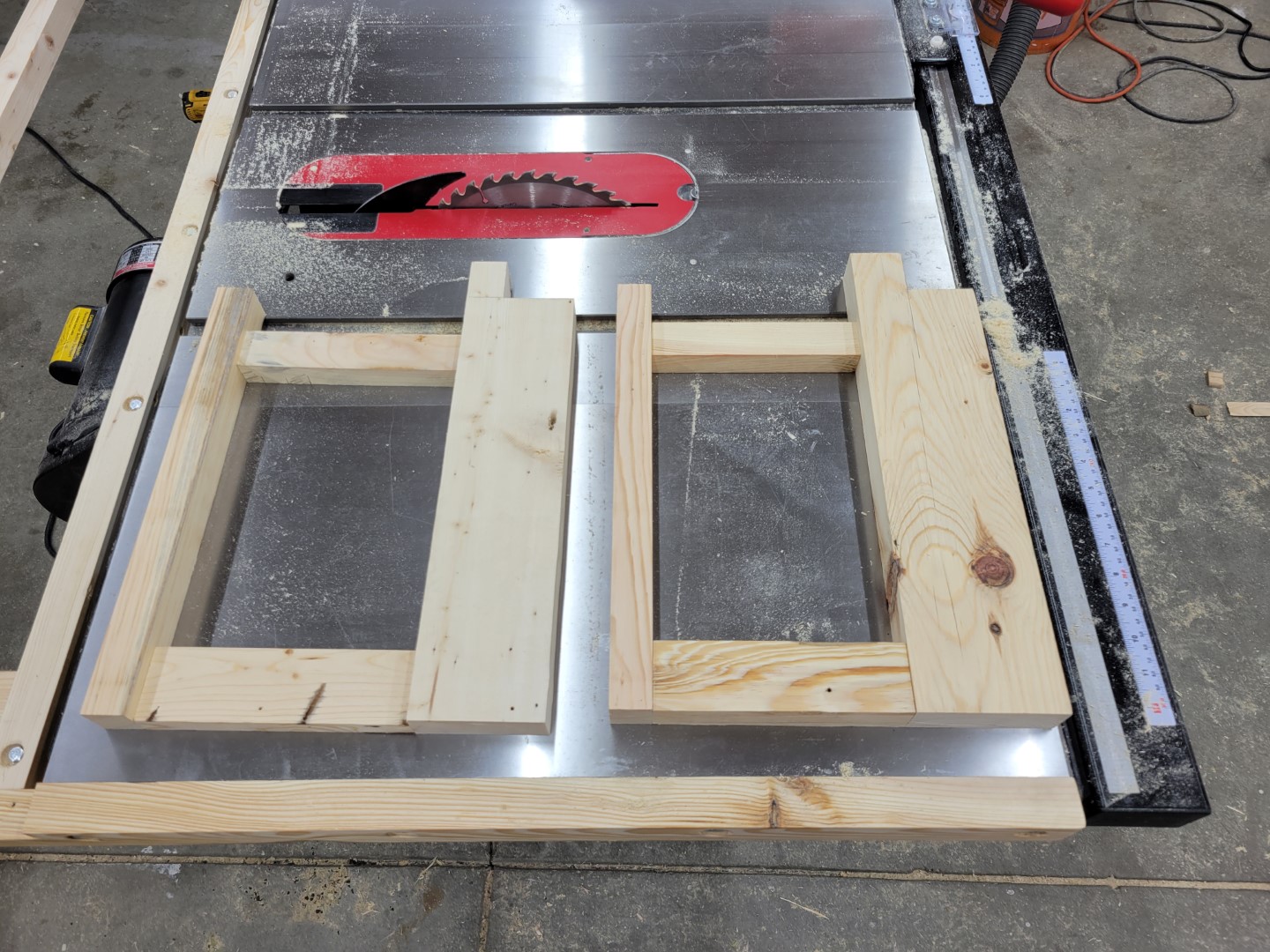 left and right side of frame before assembly