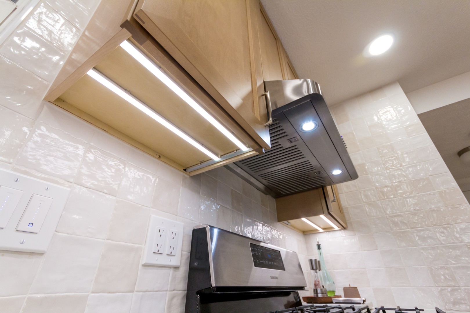 Under-cabinet lights from below